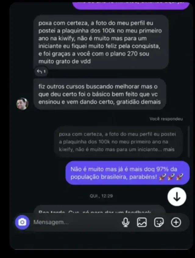 Print de resultado de aluno